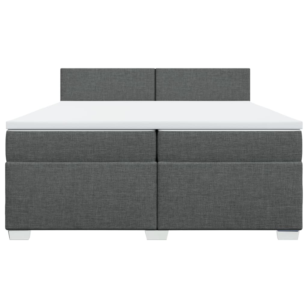 vidaXL Boxspring met matras stof donkergrijs 200x200 cm grijs, foto 4