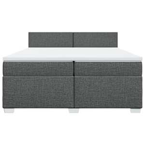 Box spring postel s matrací tmavě šedá 200x200 cm textil - obrázek 4