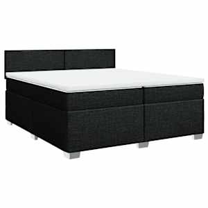 Box spring postel s matrací černá 200x200 cm textil - obrázek 2