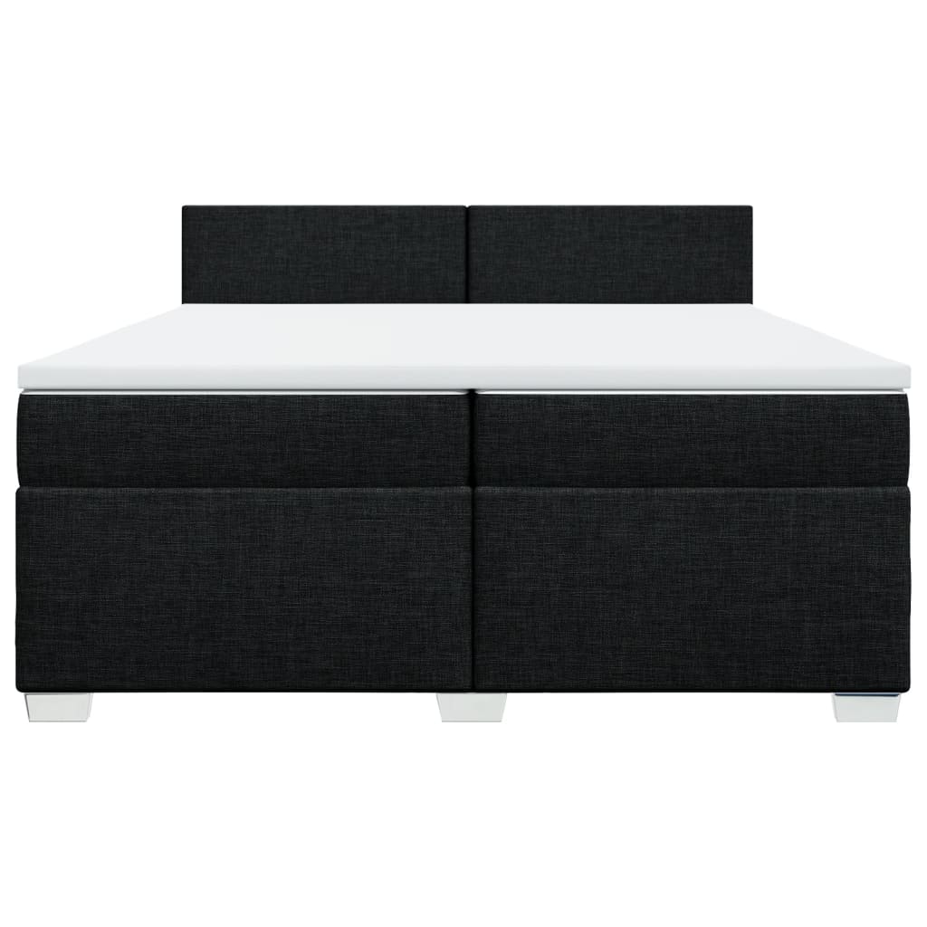 vidaXL Boxspring met matras stof zwart 200x200 cm, foto 4