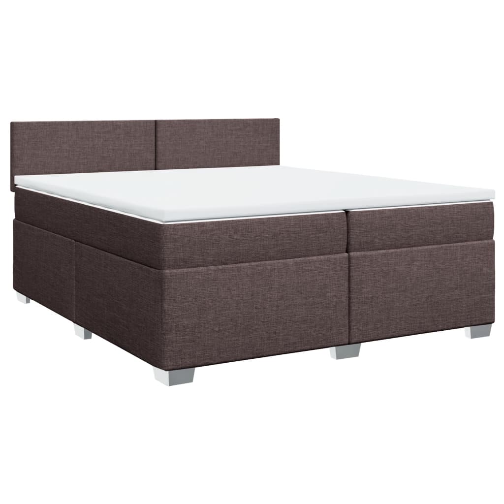 vidaXL Box spring postel s matrací tmavě hnědá 200x200 cm textil