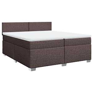 Box spring postel s matrací tmavě hnědá 200x200 cm textil - obrázek 2