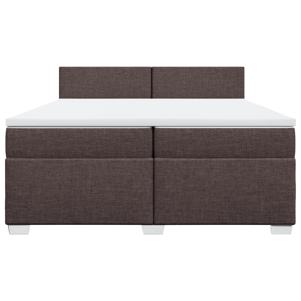 vidaXL Boxspring met matras stof donkerbruin 200x200 cm bruin, foto 4