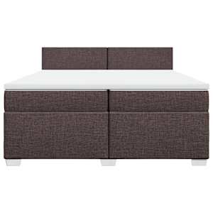 Box spring postel s matrací tmavě hnědá 200x200 cm textil - obrázek 4
