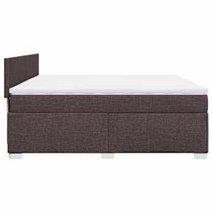 Box spring postel s matrací tmavě hnědá 200x200 cm textil - obrázek 9
