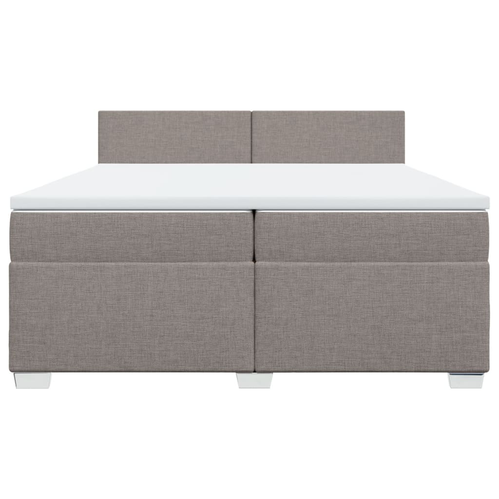 vidaXL Boxspring met matras stof taupe 200x200 cm, foto 4