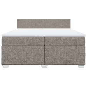 Box spring postel s matrací taupe 200x200 cm textil - obrázek 4
