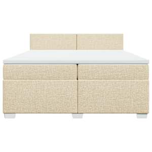 Box spring postel s matrací krémová 200x200 cm textil - obrázek 4