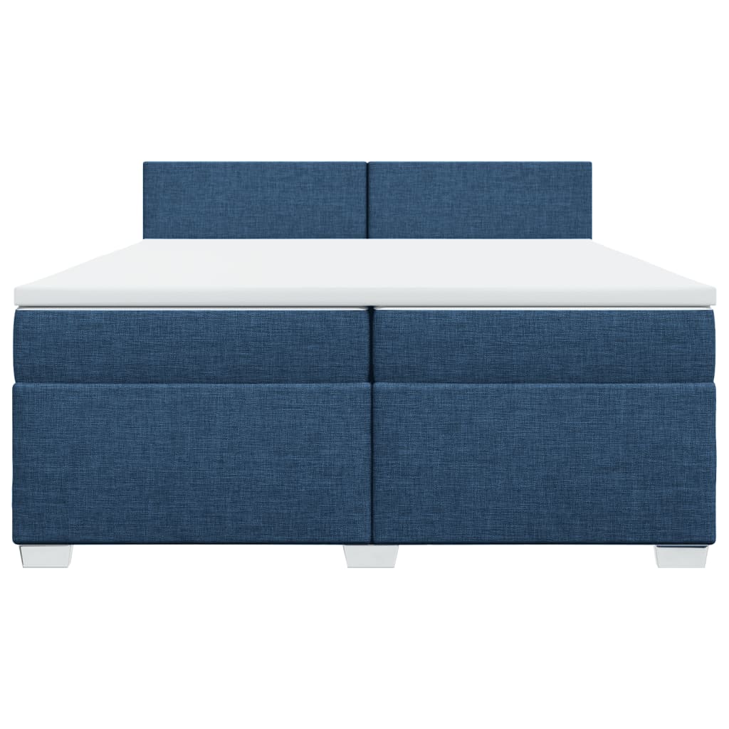 vidaXL Boxspring met matras stof blauw 200x200 cm, foto 4