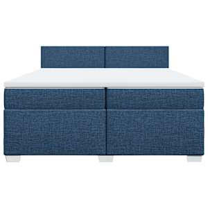 Box spring postel s matrací modrá 200x200 cm textil - obrázek 4
