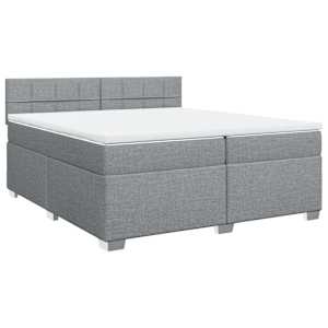 Box spring postel s matrací světle šedá 200 x 200 cm textil - obrázek 2