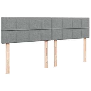 Box spring postel s matrací světle šedá 200 x 200 cm textil - obrázek 8