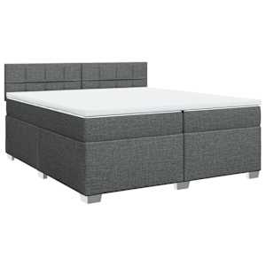 Box spring postel s matrací tmavě šedá 200x200 cm textil - obrázek 2