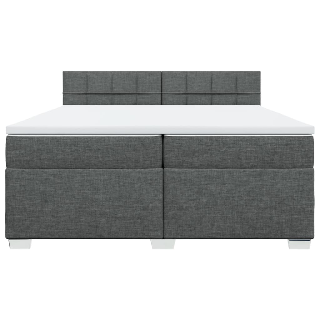 vidaXL Boxspring met matras stof donkergrijs 200x200 cm grijs, foto 4