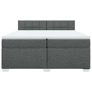 Box spring postel s matrací tmavě šedá 200x200 cm textil - obrázek 4