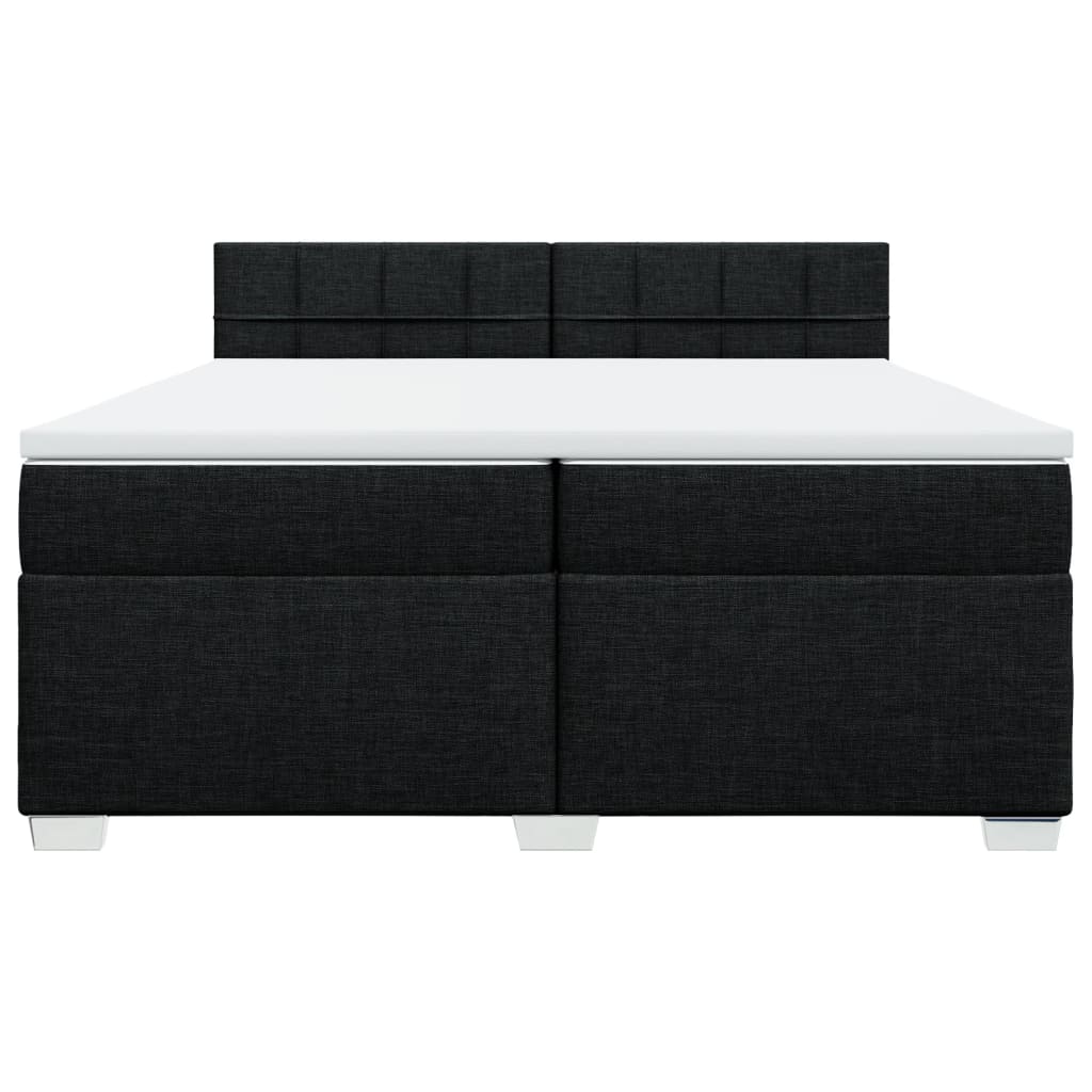 vidaXL Boxspring met matras stof zwart 200x200 cm, foto 4