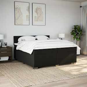 Box spring postel s matrací černá 200x200 cm textil - obrázek 3