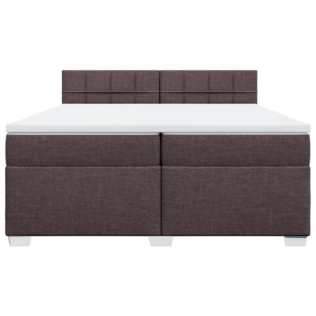 vidaXL Boxspring met matras stof donkerbruin 200x200 cm bruin, foto 4