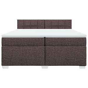 Box spring postel s matrací tmavě hnědá 200x200 cm textil - obrázek 4