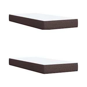 Box spring postel s matrací tmavě hnědá 200x200 cm textil - obrázek 6