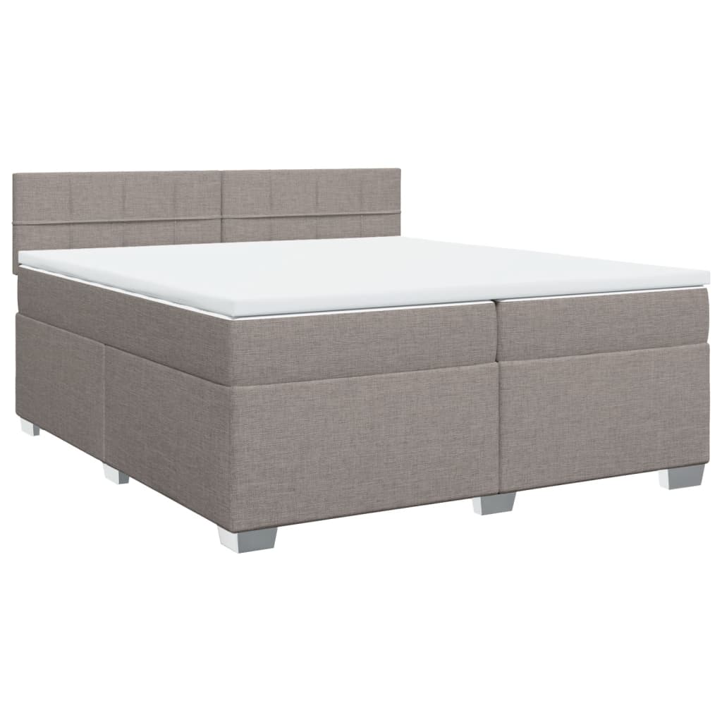 vidaXL Boxspring met matras stof taupe 200x200 cm, foto 3