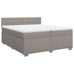 Box spring postel s matrací taupe 200x200 cm textil - obrázek 2