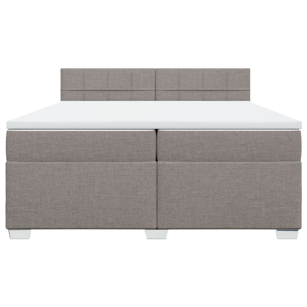 vidaXL Boxspring met matras stof taupe 200x200 cm, foto 4
