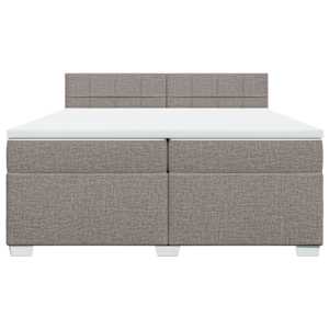 Box spring postel s matrací taupe 200x200 cm textil - obrázek 4