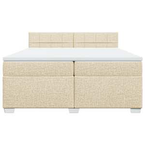 Box spring postel s matrací krémová 200x200 cm textil - obrázek 4