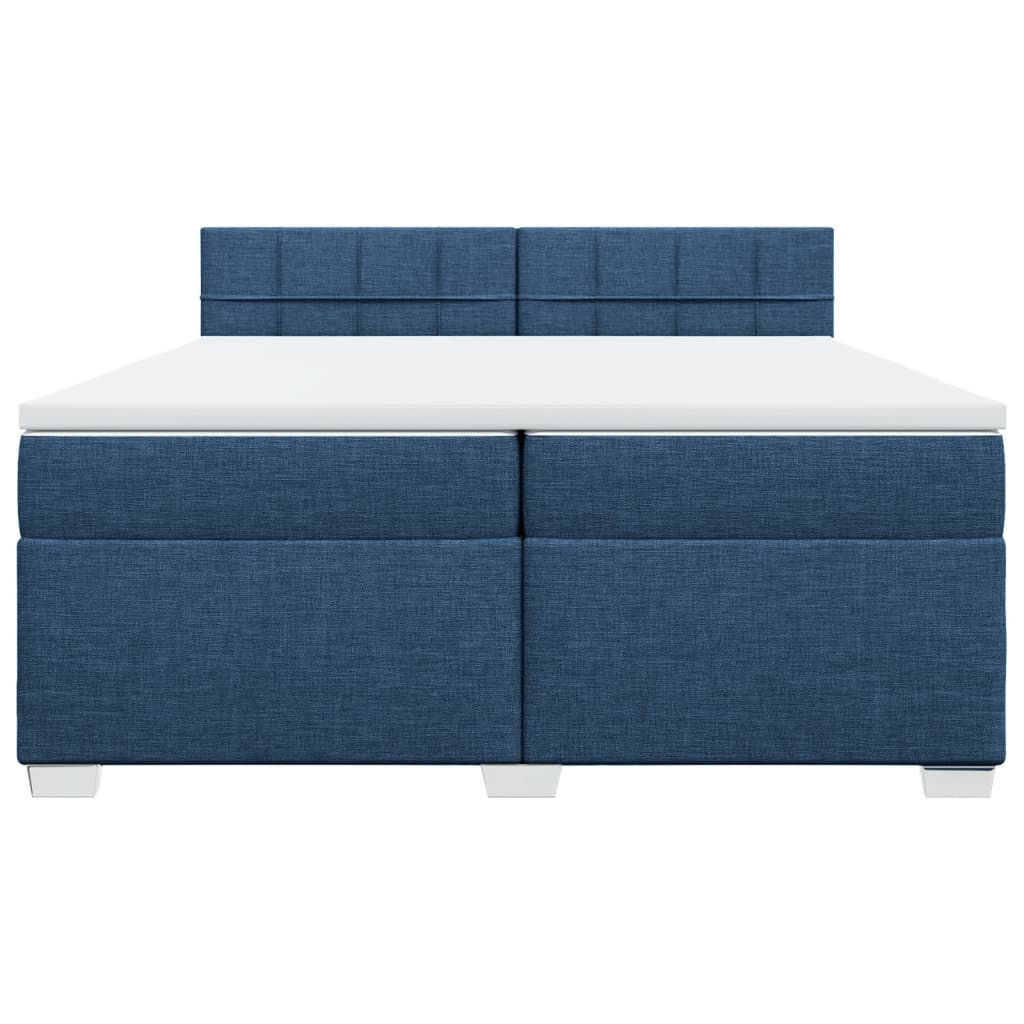 vidaXL Boxspring met matras stof blauw 200x200 cm, foto 4
