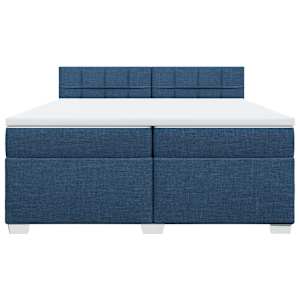 Box spring postel s matrací modrá 200x200 cm textil - obrázek 4
