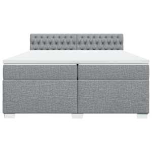 Box spring postel s matrací světle šedá 200 x 200 cm textil - obrázek 4