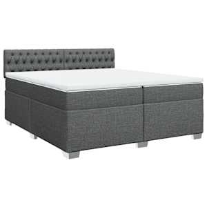 Box spring postel s matrací tmavě šedá 200x200 cm textil - obrázek 2