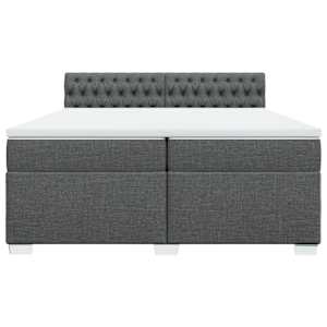 Box spring postel s matrací tmavě šedá 200x200 cm textil - obrázek 4