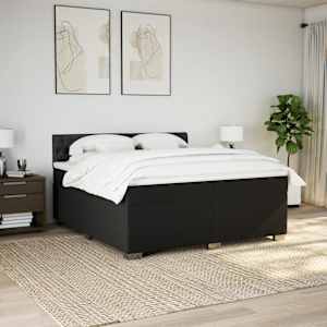 Box spring postel s matrací černá 200x200 cm textil - obrázek 3