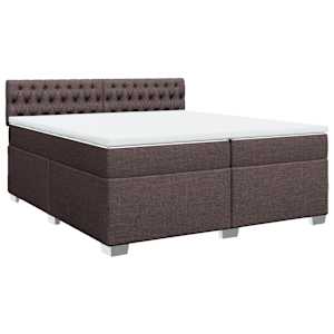 Box spring postel s matrací tmavě hnědá 200x200 cm textil - obrázek 2