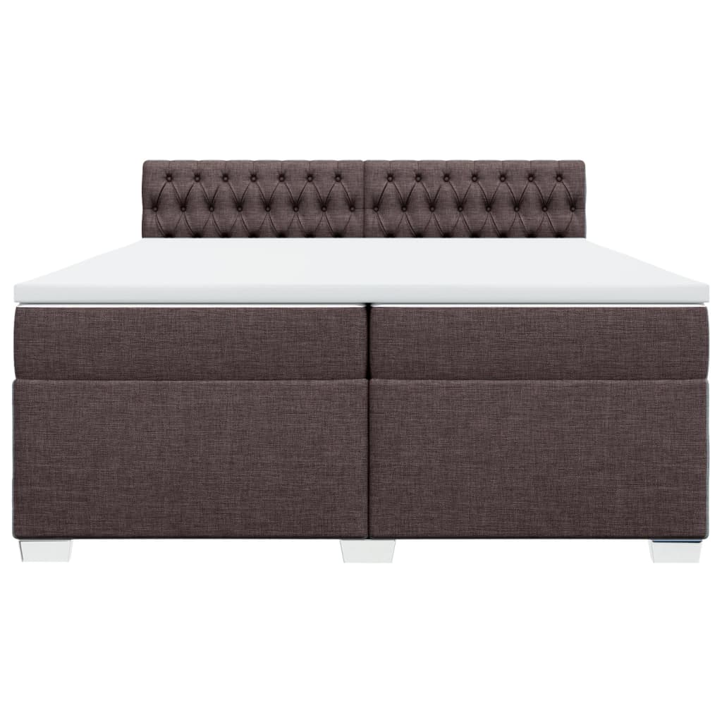 vidaXL Boxspring met matras stof donkerbruin 200x200 cm bruin, foto 4