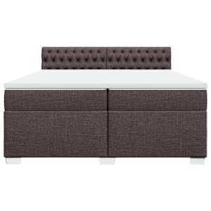 Box spring postel s matrací tmavě hnědá 200x200 cm textil - obrázek 4