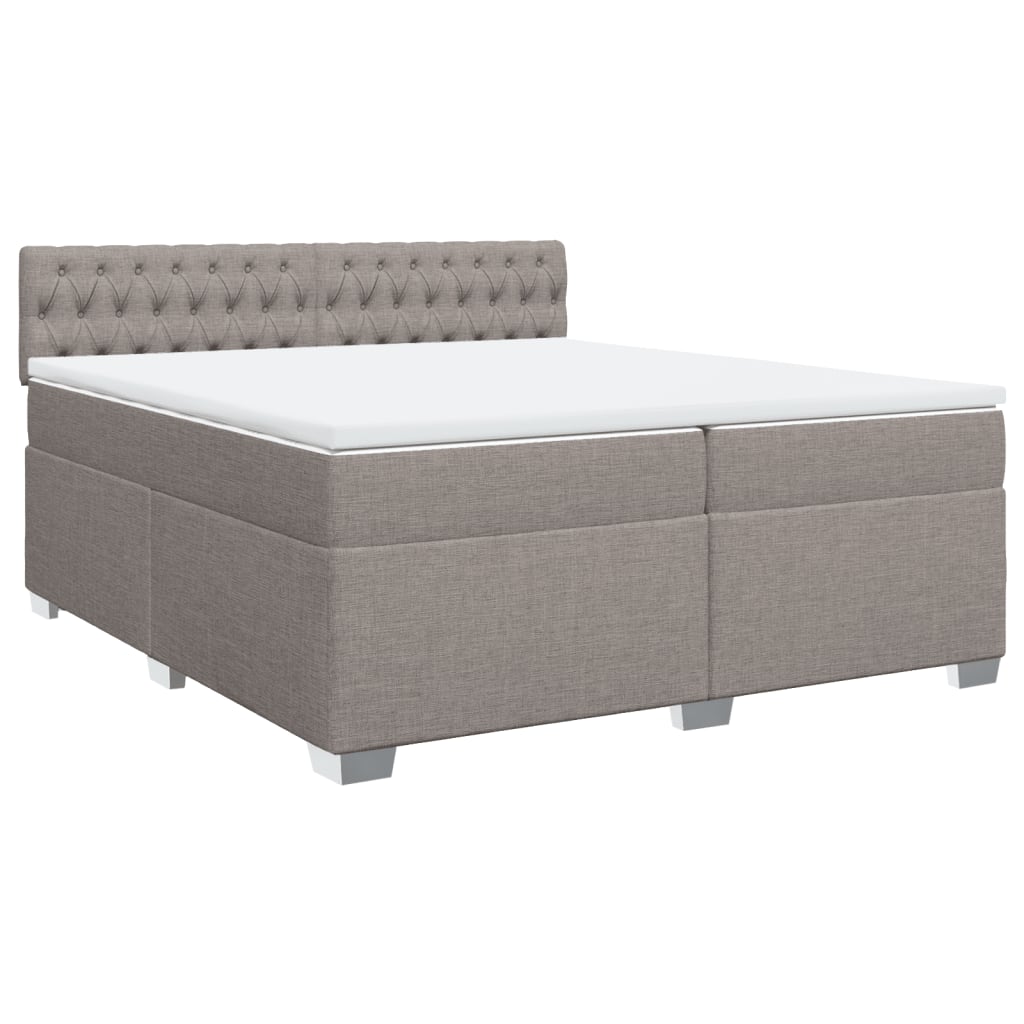 vidaXL Boxspring met matras stof taupe 200x200 cm, foto 3