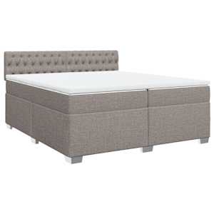 Box spring postel s matrací taupe 200x200 cm textil - obrázek 2