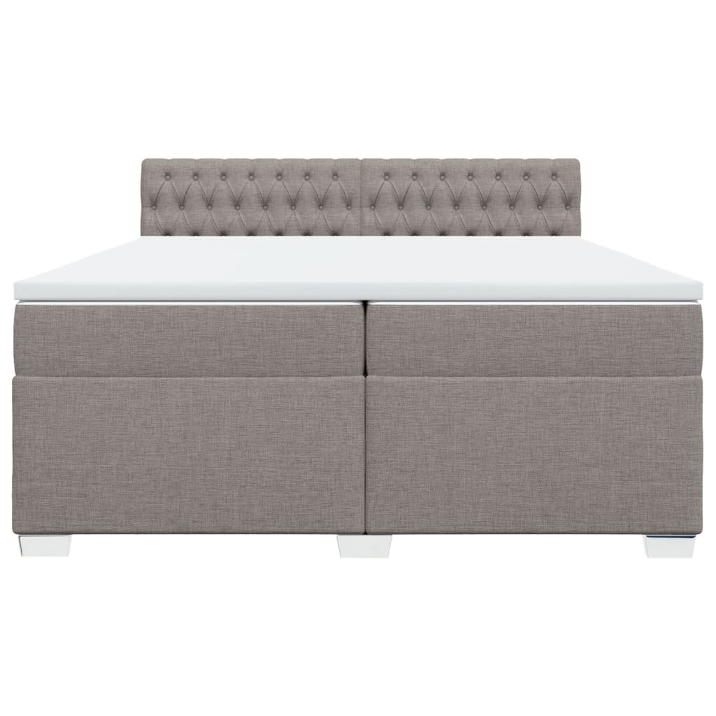 vidaXL Boxspring met matras stof taupe 200x200 cm, foto 4