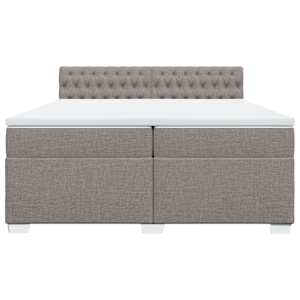 Box spring postel s matrací taupe 200x200 cm textil - obrázek 4