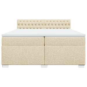 Box spring postel s matrací krémová 200x200 cm textil - obrázek 4