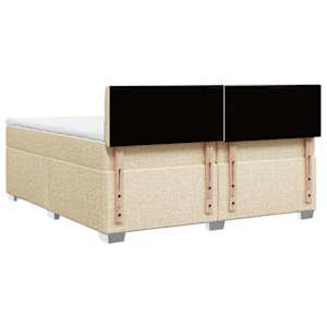 Box spring postel s matrací krémová 200x200 cm textil - obrázek 10