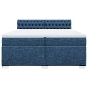Box spring postel s matrací modrá 200x200 cm textil - obrázek 4
