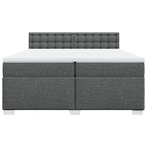 Box spring postel s matrací tmavě šedá 200x200 cm textil - obrázek 4