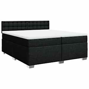 Box spring postel s matrací černá 200x200 cm textil - obrázek 2