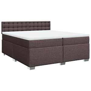 Box spring postel s matrací tmavě hnědá 200x200 cm textil - obrázek 2
