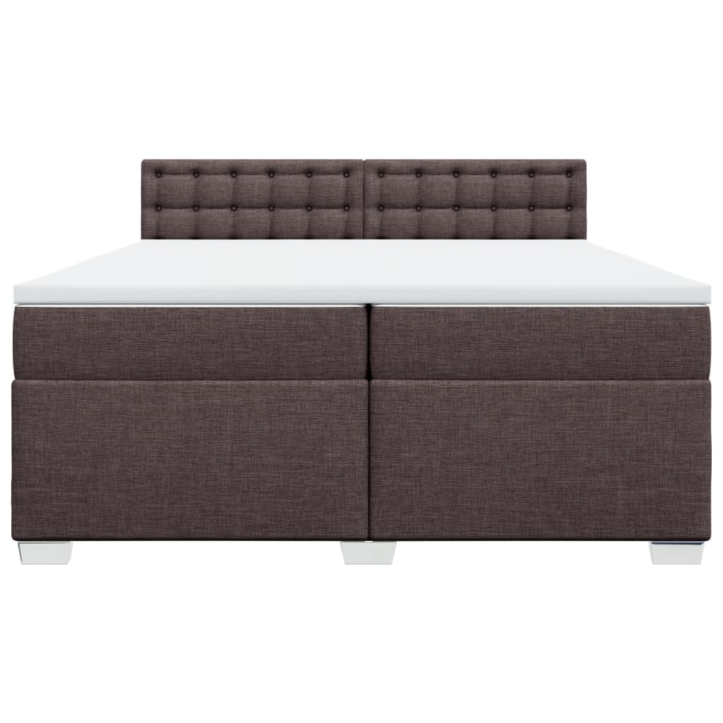 vidaXL Boxspring met matras stof donkerbruin 200x200 cm bruin, foto 4