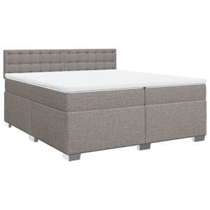 Box spring postel s matrací taupe 200x200 cm textil - obrázek 2